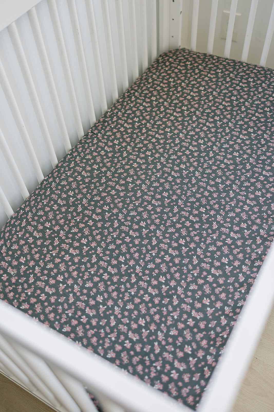 Three Little Tots Olive Bloom Muslin Crib Sheet, additional product photo