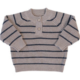 Brown + Charcoal Stripe Knit Sweater