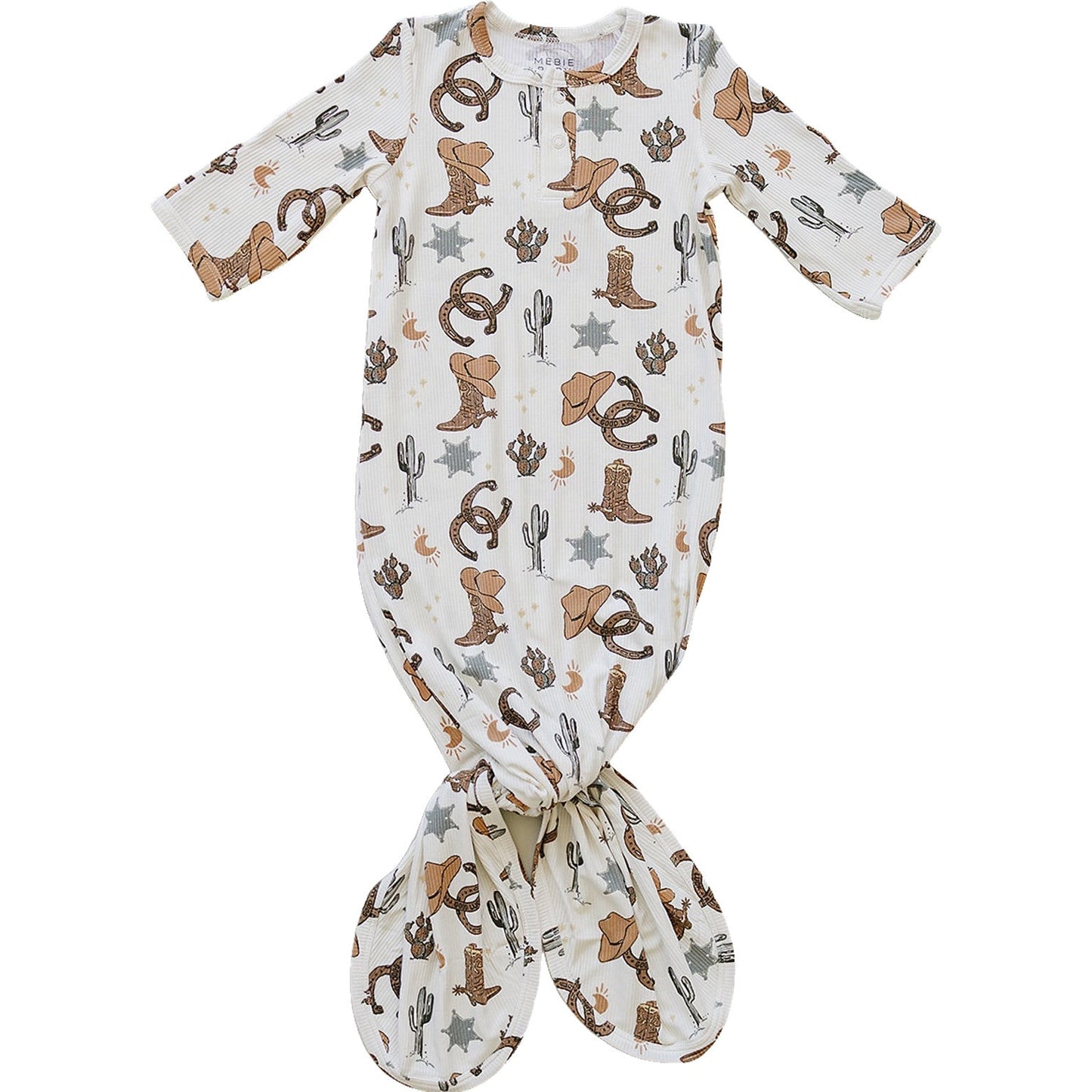 Three Little Tots Outlaw Cowboy Ribbed Bamboo Knot Gown