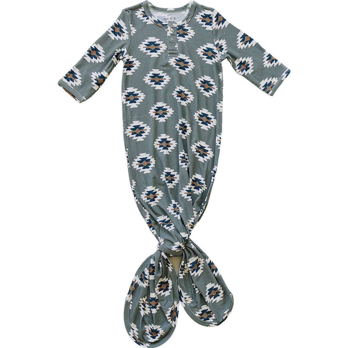 Three Little Tots Southwest Aztec Ribbed Bamboo Knot Gown
