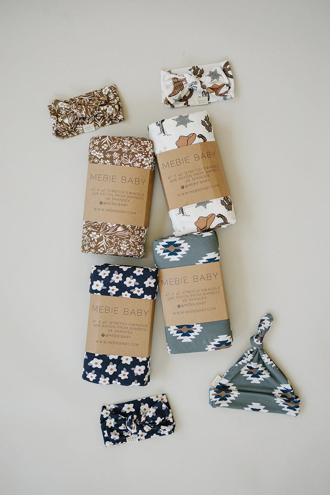 Three Little Tots Navy Daisy Ribbed Bamboo Head Wrap, extra product detail