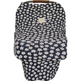 Three Little Tots Navy Daisy Ribbed Bamboo Multi-Use Cover