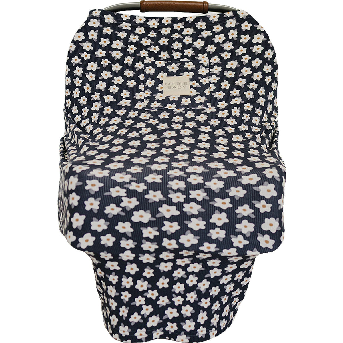 Three Little Tots Navy Daisy Ribbed Bamboo Multi-Use Cover