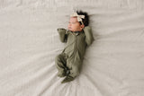 Olive Bamboo Footed Zipper