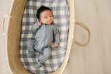 Dusty Blue Bamboo Footed Zipper