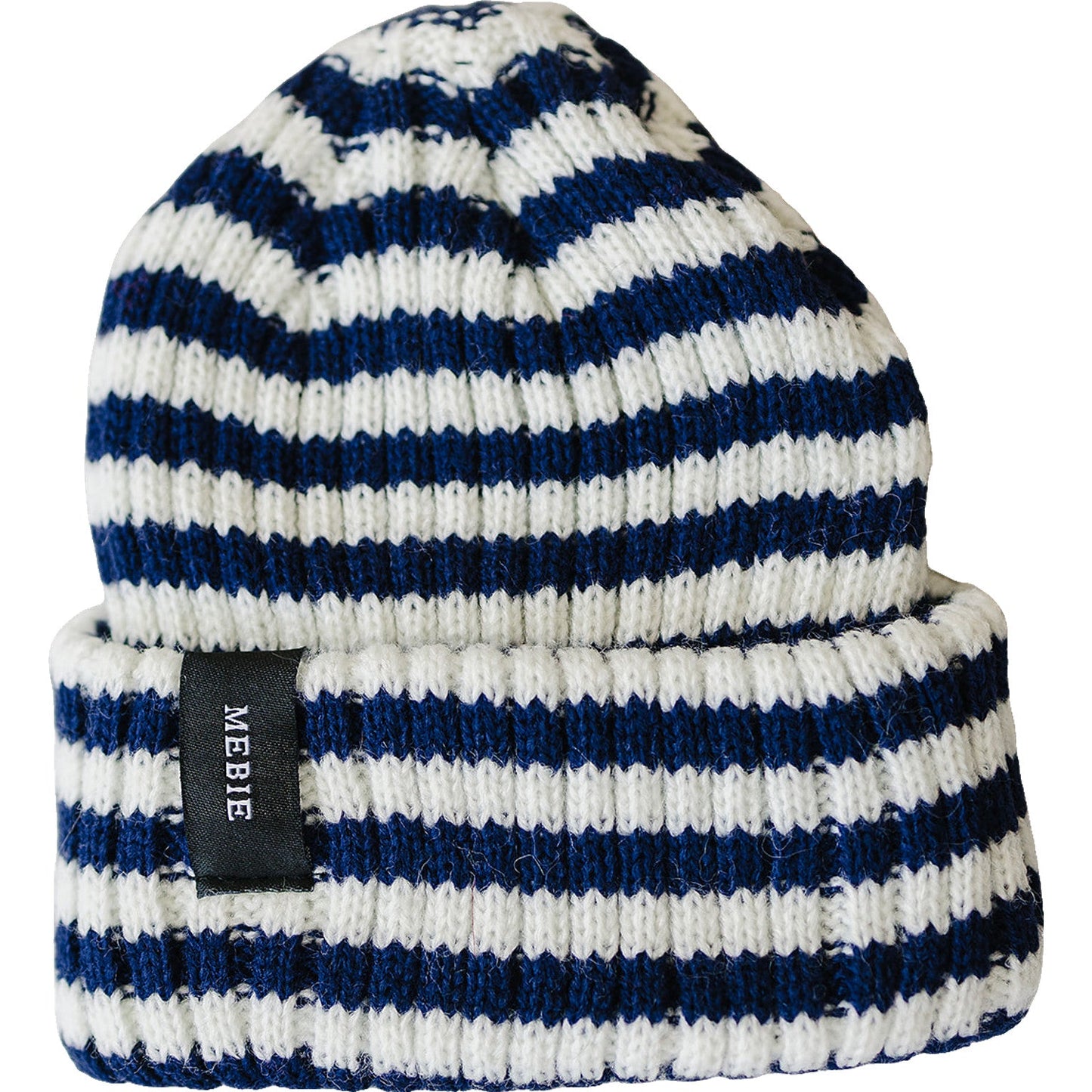 Three Little Tots Navy and White Stripe Chunky Knit Beanie