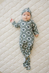 Three Little Tots Southwest Aztec Ribbed Bamboo Knot Gown, additional product photo