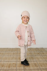Three Little Tots Light Pink Chunky Knit Beanie, extra product detail