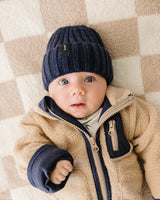 Three Little Tots Navy Chunky Knit Beanie, additional product photo