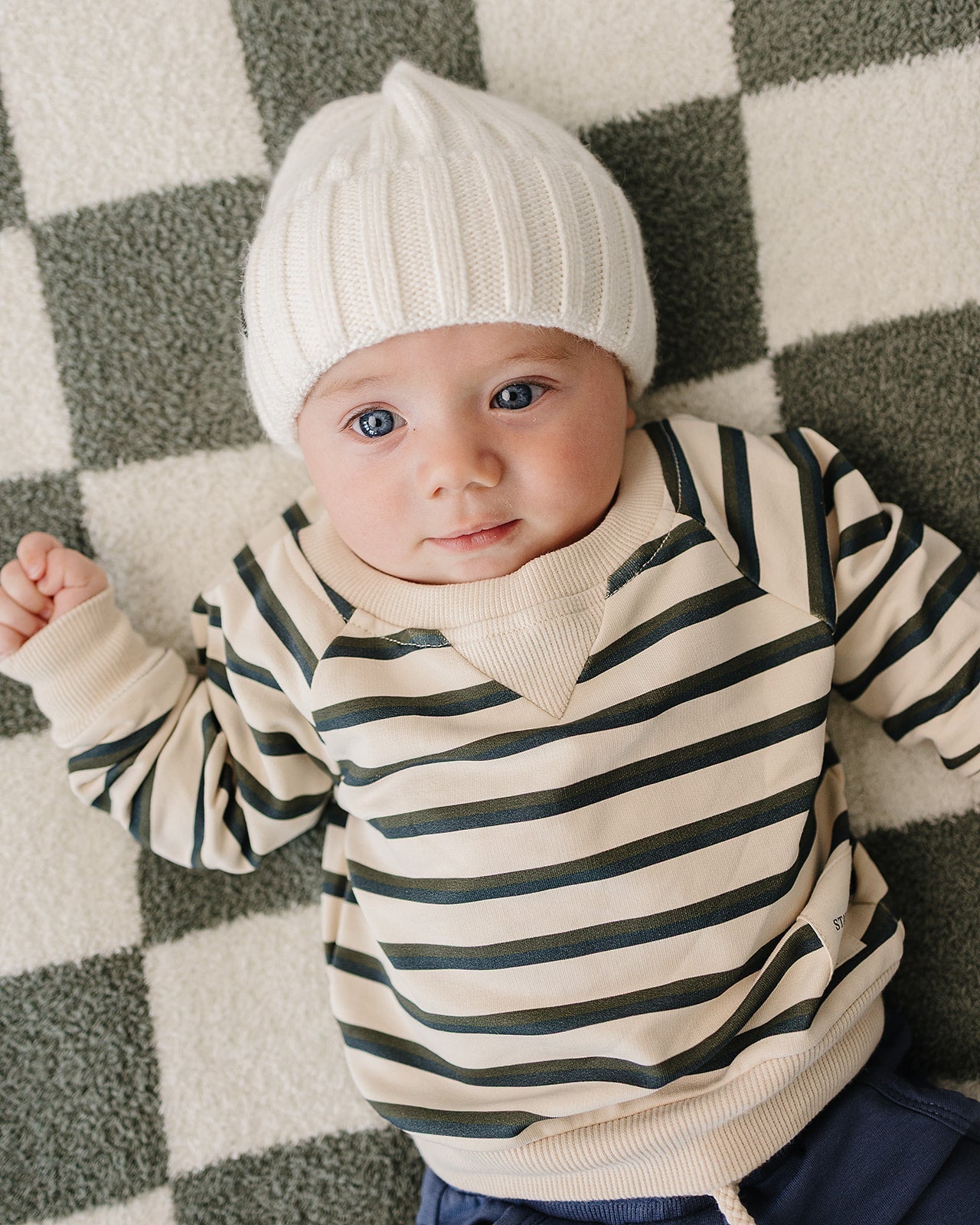Three Little Tots White Chunky Knit Beanie, additional product photo