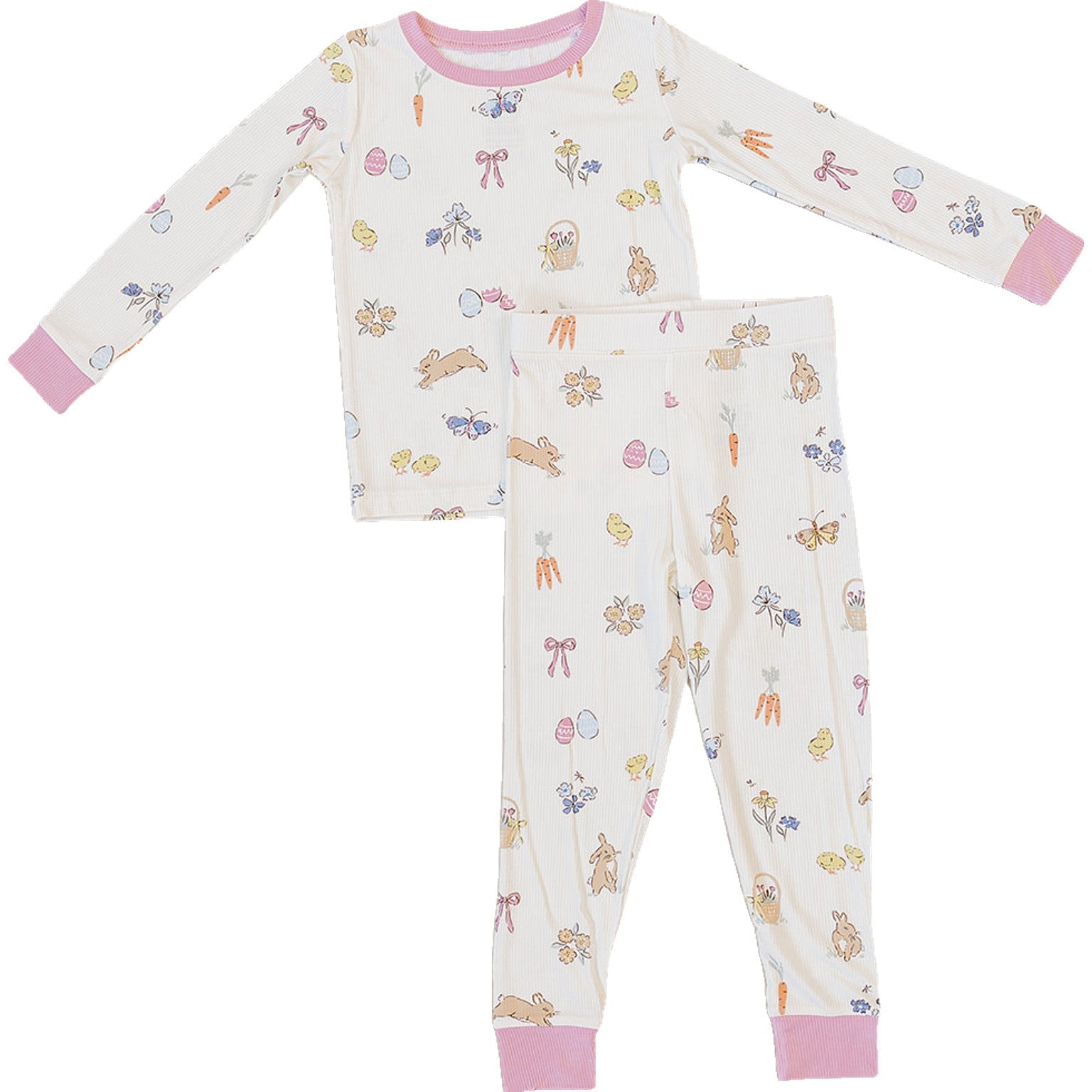 Pink Bunny Ribbed Bamboo Cozy Set
