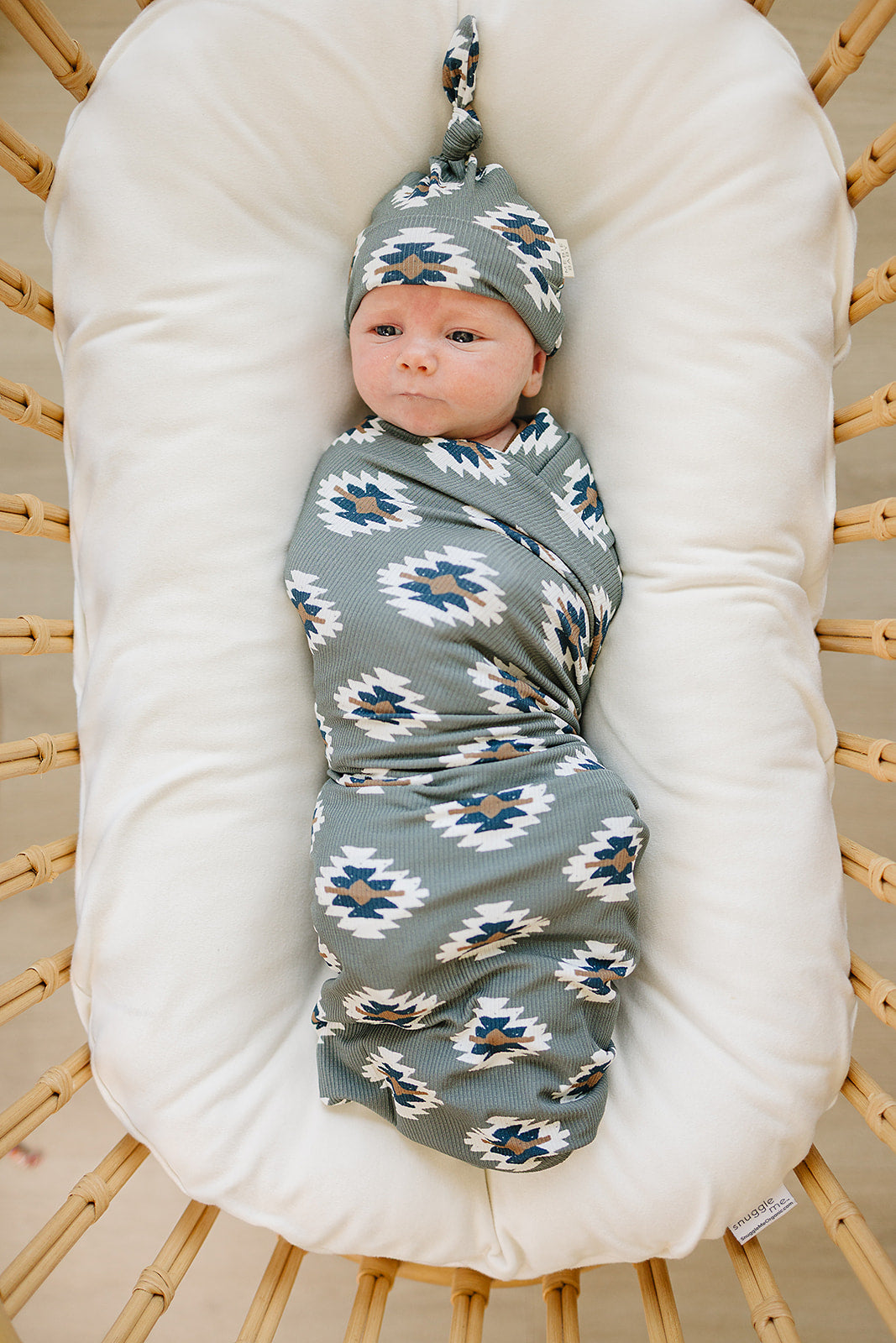 Southwest Aztec Ribbed Bamboo Newborn Knot Hat