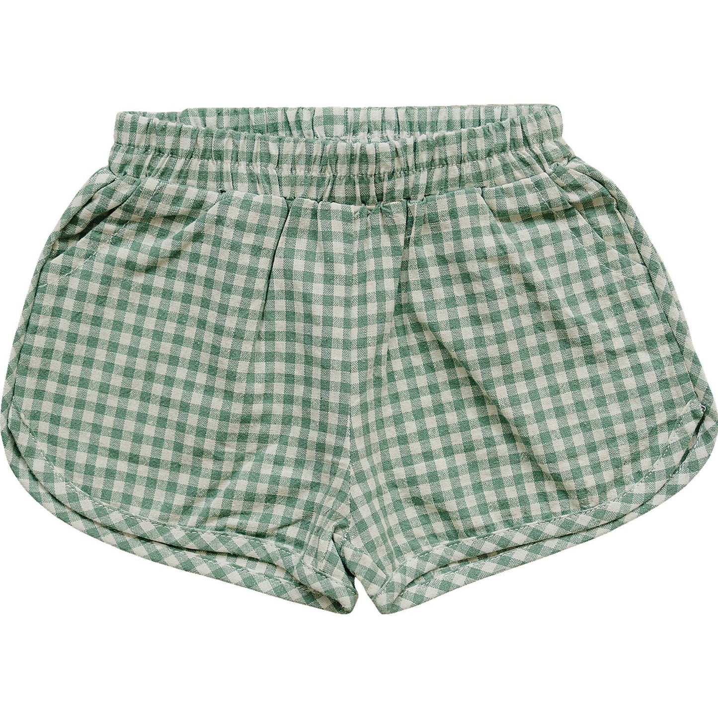 Three Little Tots Green Gingham Shorts
