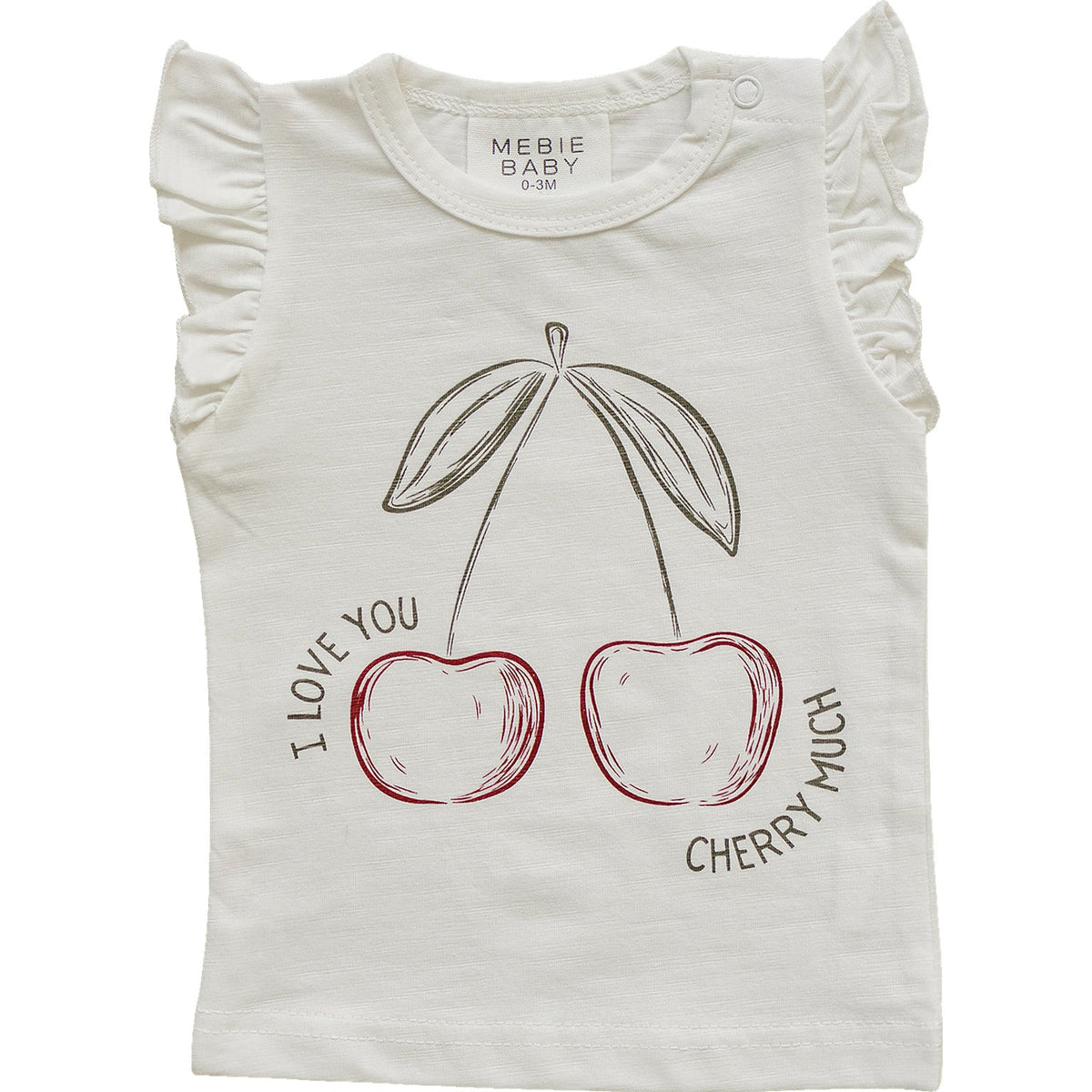 Three Little Tots Cherry Ruffle Tee
