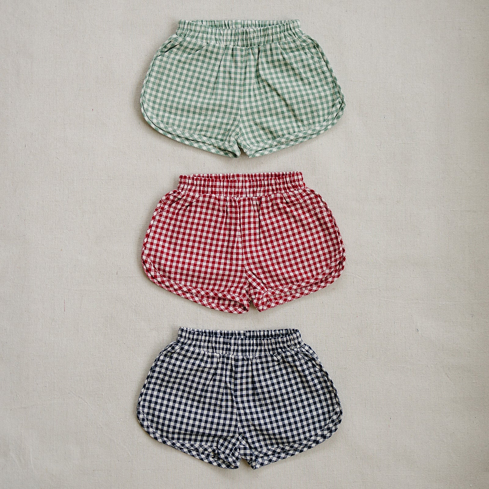 Three Little Tots Green Gingham Shorts, extra product detail