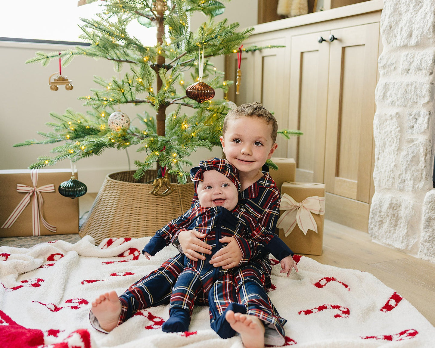 Christmas Plaid Bamboo Zipper