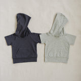 Three Little Tots Slate Hooded Tee, additional view