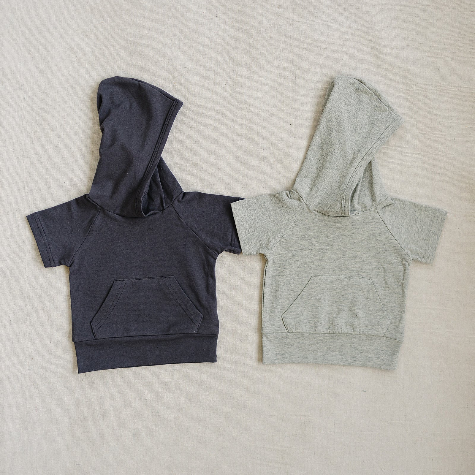 Three Little Tots Slate Hooded Tee, additional view