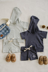 Three Little Tots Slate Hooded Tee, extra product detail