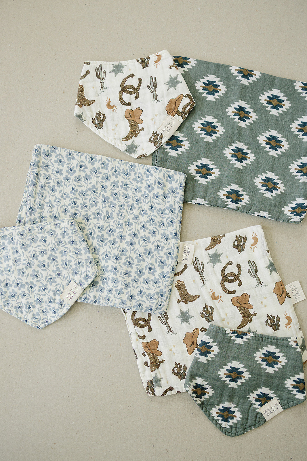 Outlaw Cowboy Muslin Burp Cloth