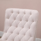 HOMCOM Mid-Century Fabric Nursery Rocker in Cream White