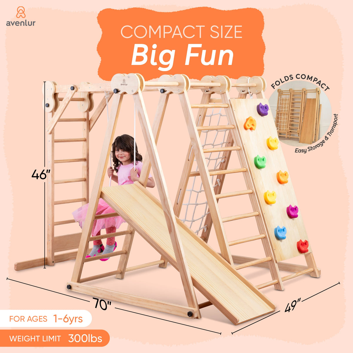 Three Little Tots Chestnut Foldable Jungle Gym, seventh additional photo