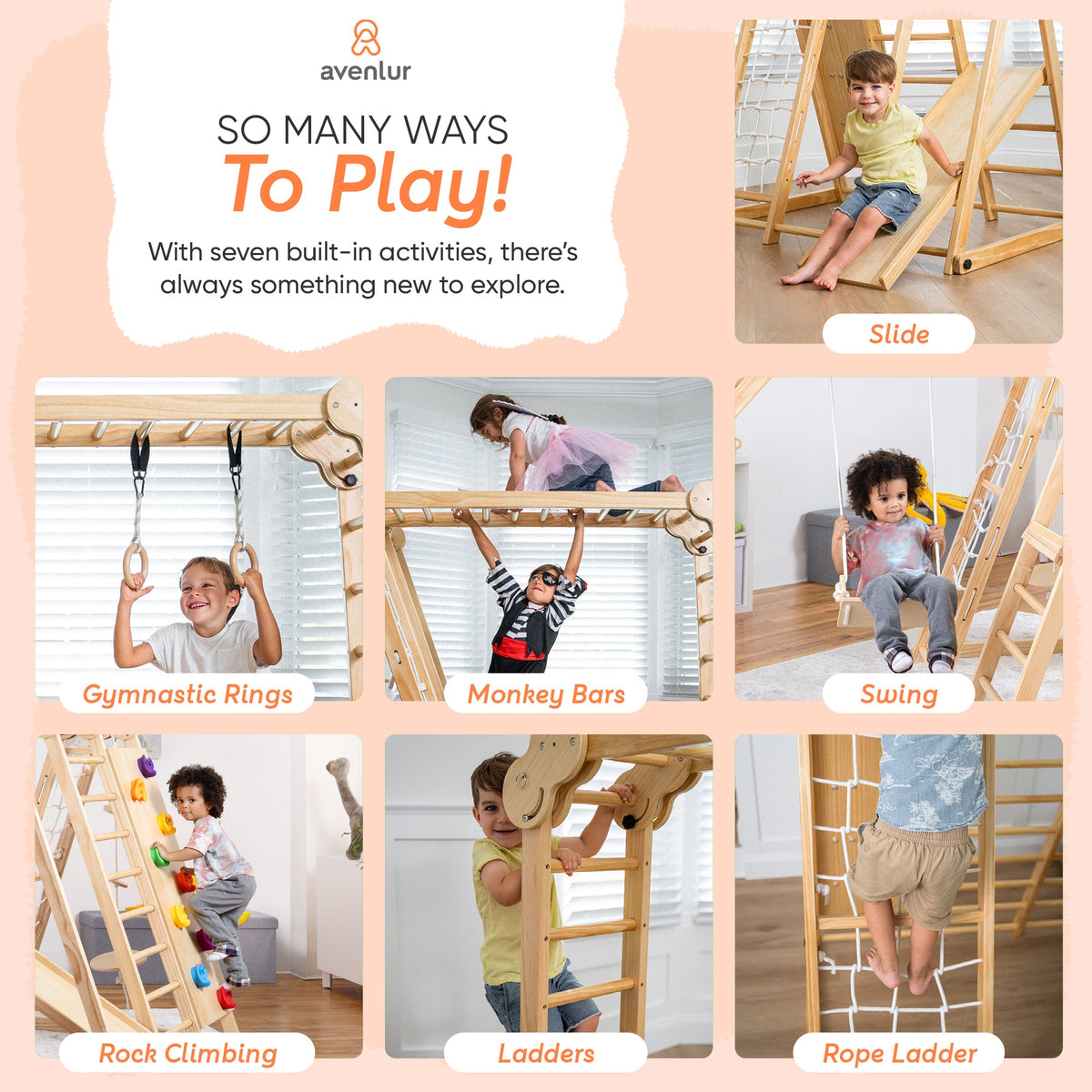 Three Little Tots Chestnut Foldable Jungle Gym, additional product photo