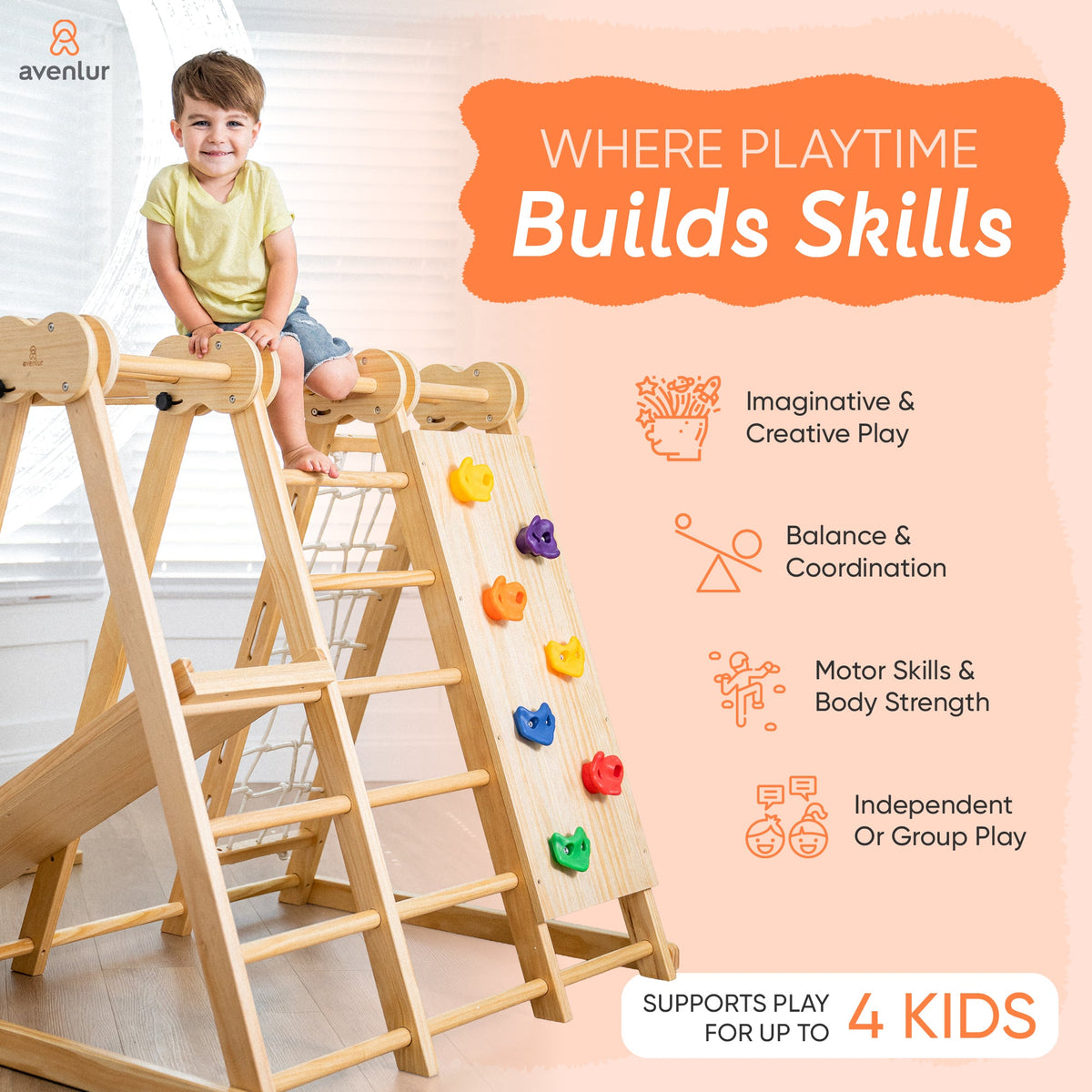 Three Little Tots Chestnut Foldable Jungle Gym, tenth additional photo