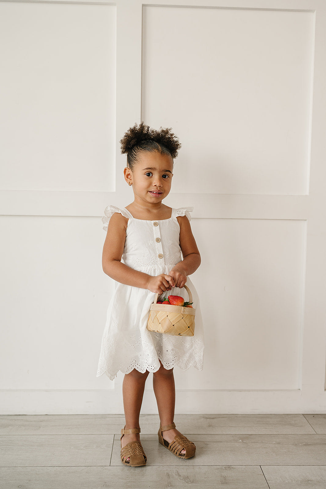 Three Little Tots White Eyelet Dress, alternate angle