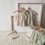 Striped Summer Lace Tank Top and Bloomer Set