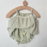 Striped Summer Lace Tank Top and Bloomer Set