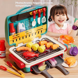 Three Little Tots Simulation Mini Small Kitchen Play House Slicer Girls' Cooking Barbecue Toys
