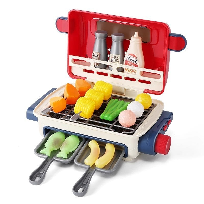 Three Little Tots Simulation Mini Small Kitchen Play House Slicer Girls' Cooking Barbecue Toys, alternate angle