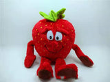Three Little Tots Vegetables and Fruits Pumpkin and Watermelon Plush Toys, in Strawberry