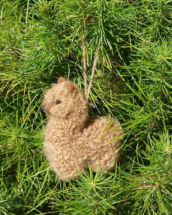 Three Little Tots Alpacadorable Hand Made Baby Alpaca Ornaments, in Brown