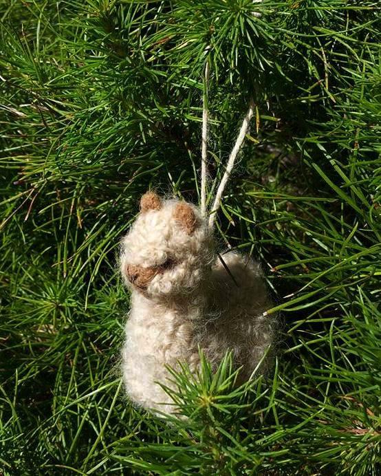 Three Little Tots Alpacadorable Hand Made Baby Alpaca Ornaments, in Fawn