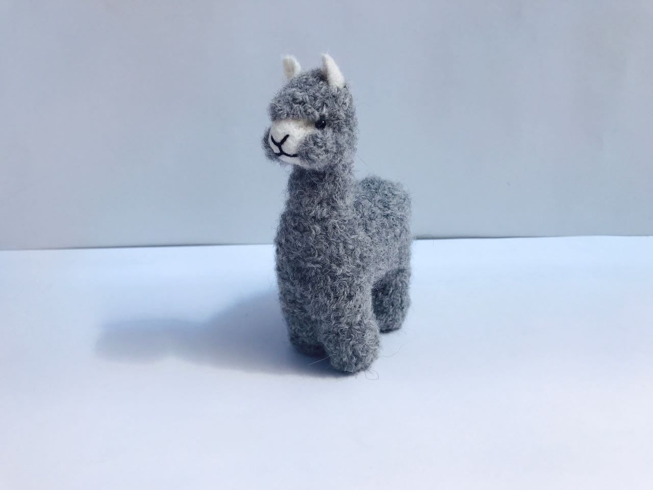 Three Little Tots Alpacadorable Hand Made Baby Alpaca Ornaments, in Grey