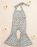 Andi Pleated Bell Bottom Jumpsuit - Happy Daisy