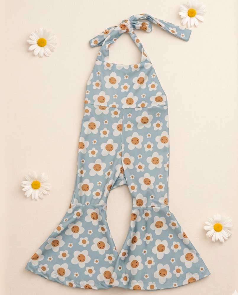 Andi Pleated Bell Bottom Jumpsuit - Happy Daisy