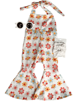 Andi Pleated Bell Bottom Jumpsuit - Retro Blooms