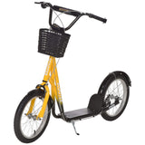 Aosom Youth Kick Scooter with Adjustable Handlebars, Yellow
