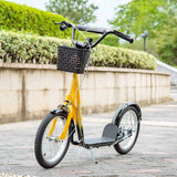 Aosom Youth Kick Scooter with Adjustable Handlebars, Yellow