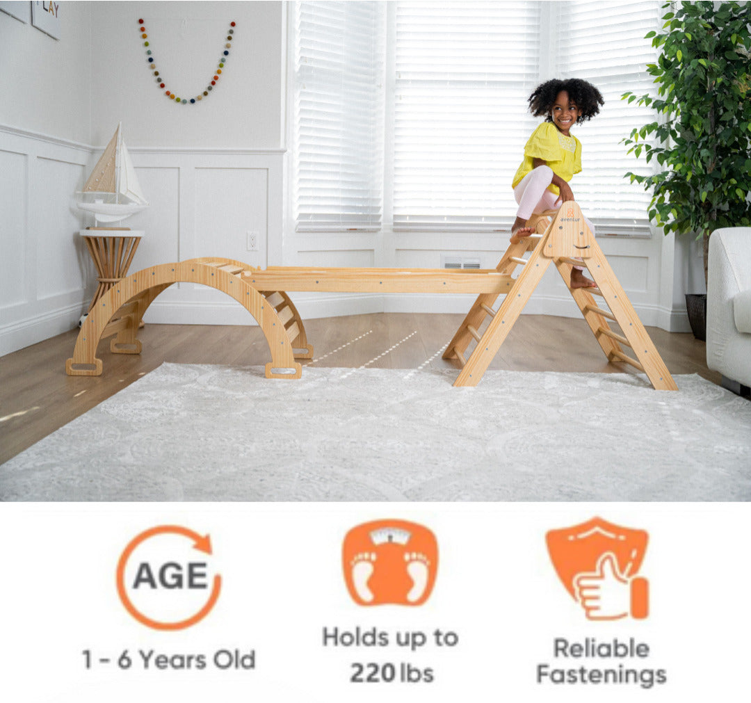 Three Little Tots Hazel Pikler Triangle Slide and Rocker Set, supplementary photo