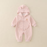 Three Little Tots Baby Girl Hooded Cartoon Cute Jumpsuit Infant Fall Outfit Jumpsuit, additional product photo