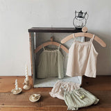 Striped Summer Lace Tank Top and Bloomer Set