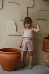 Lilac Crop-Top Delicate Girls Top and Bottom Set