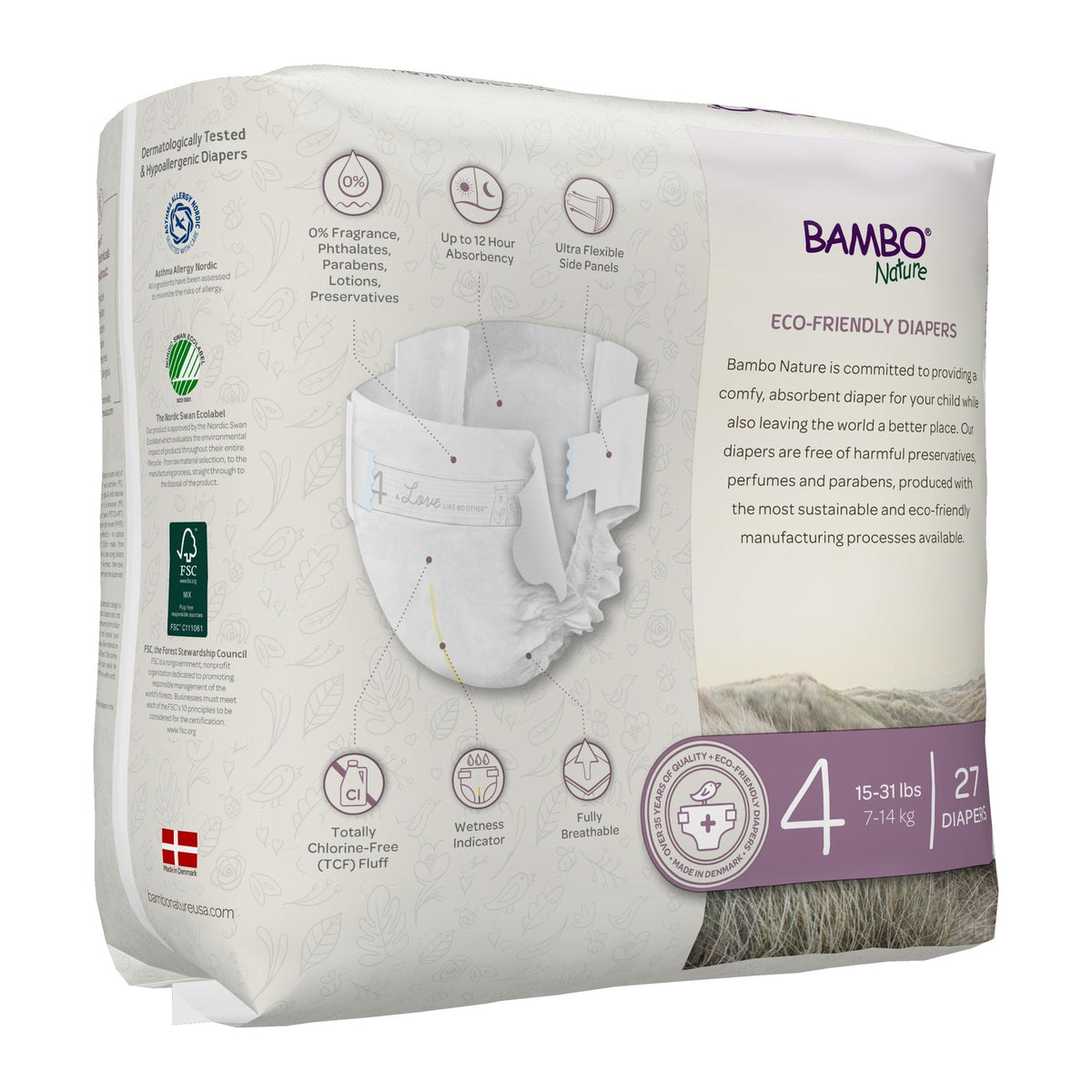 Bambo Nature Dream Eco-Friendly Baby Diapers, Size 4 – Three Little Tots