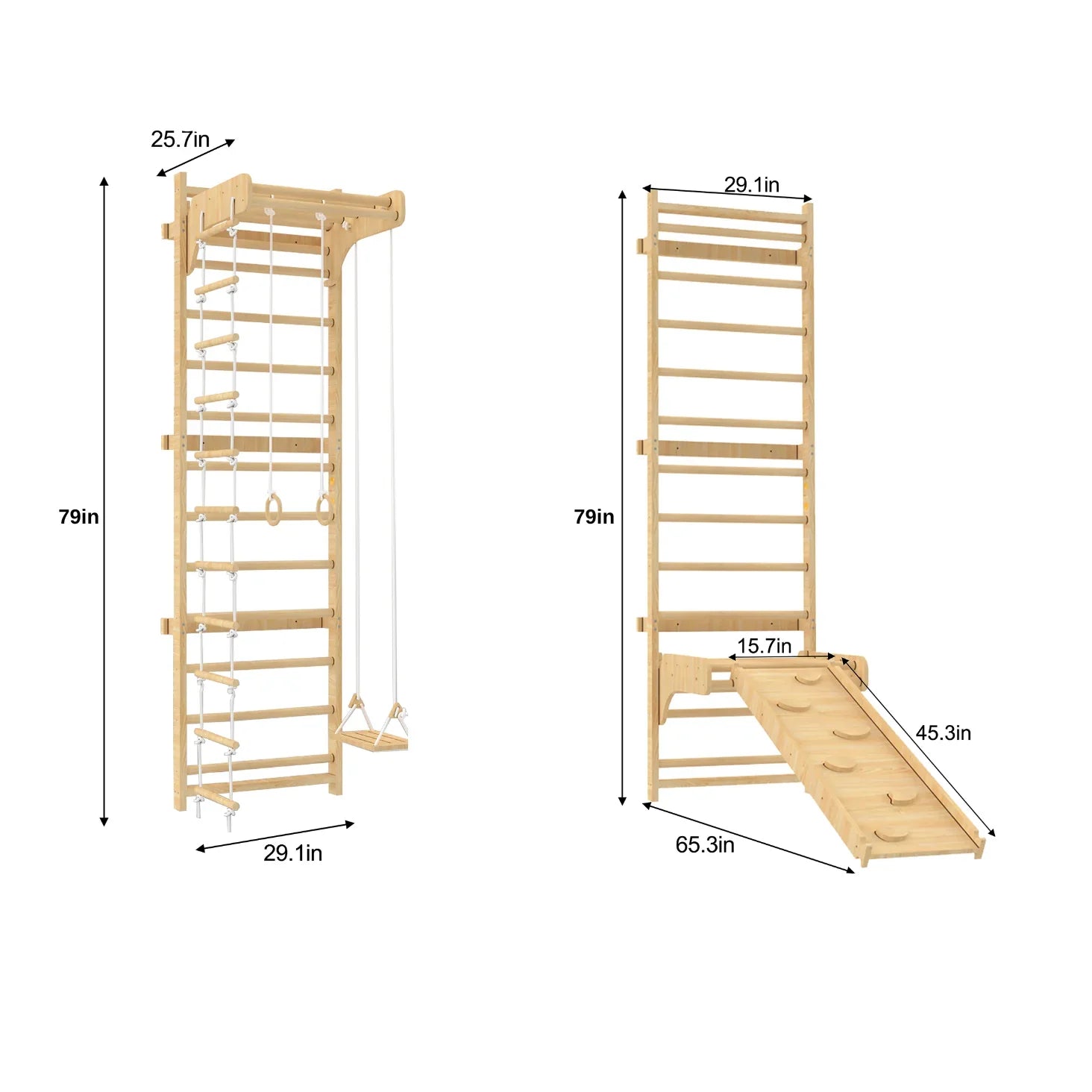 Three Little Tots Betula Swedish Wall Ladder - 79 Height, supplementary photo