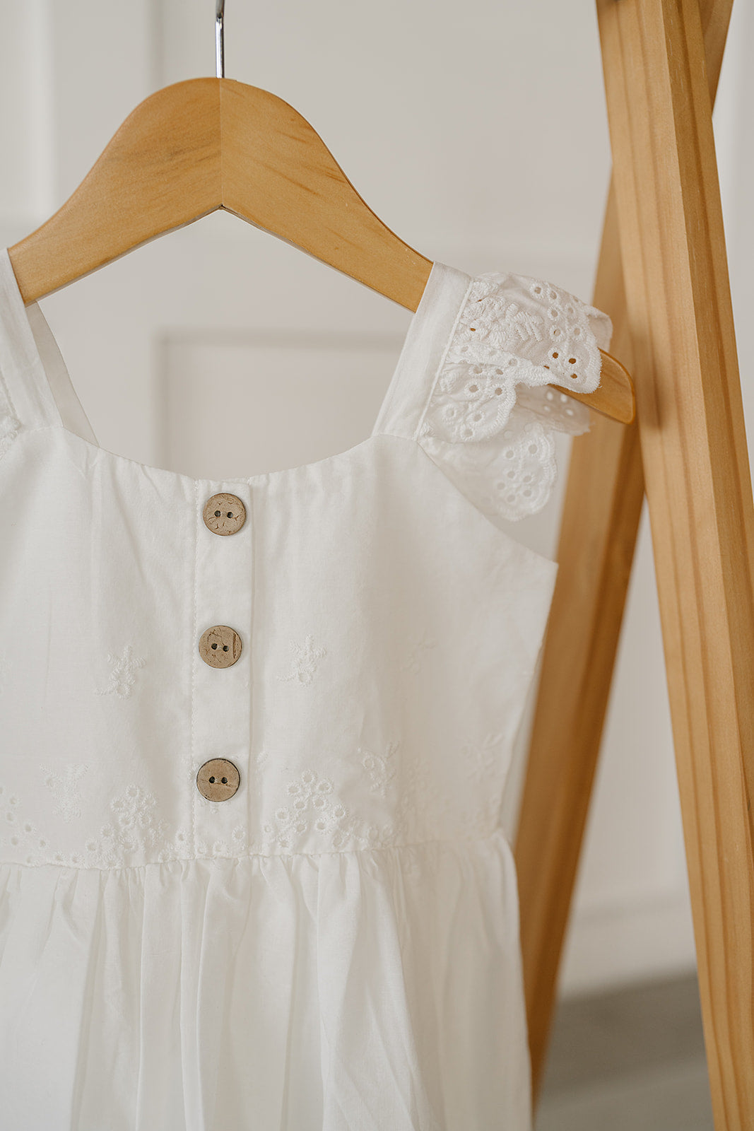 Three Little Tots White Eyelet Dress, additional view