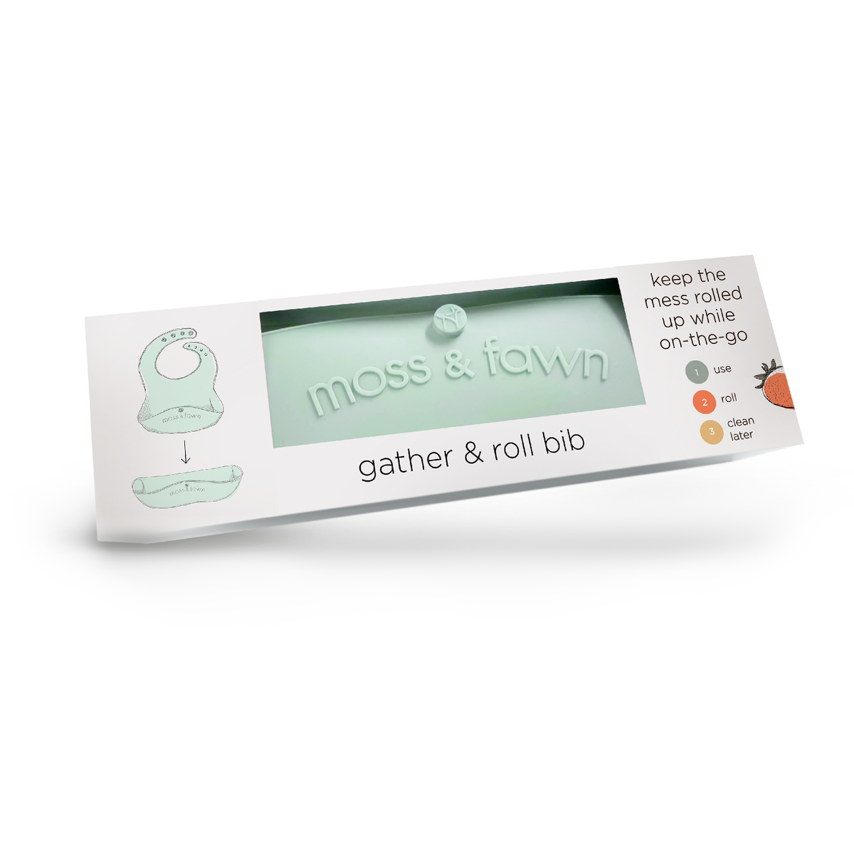 Three Little Tots Gather and Roll Bib, shown in its packaging